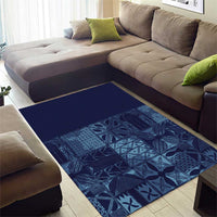Yoruba Adire Eleko Patterns Area Rug Indigo Vintage