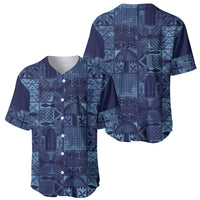 Yoruba Adire Eleko Patterns Baseball Jersey Indigo Vintage