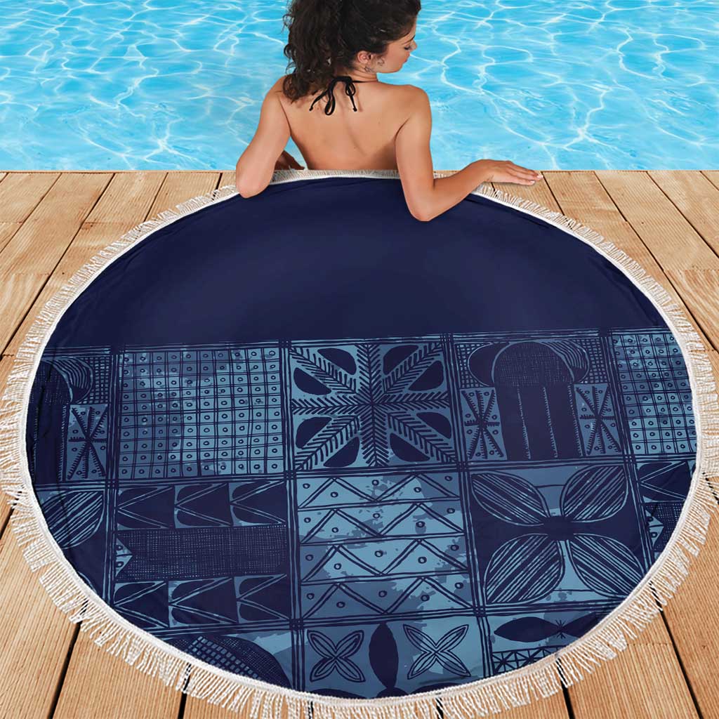 Yoruba Adire Eleko Patterns Beach Blanket Indigo Vintage