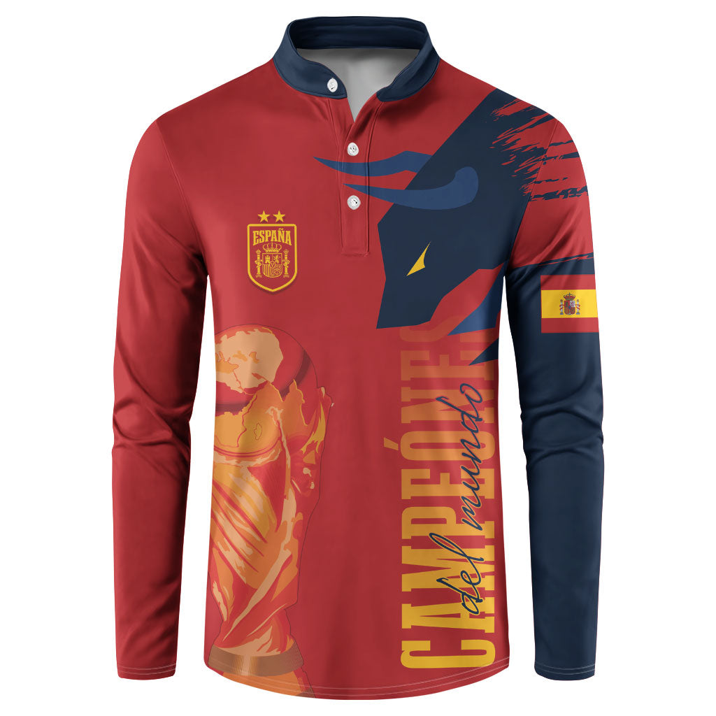La Furia Roja Espana Custom Button Sweatshirt Campeones del Mundo 2026