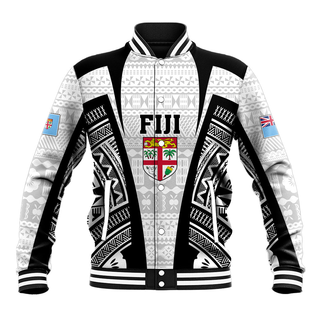 Personalised Fiji Rugby Baseball Jacket 2023 World Cup History Makers - White Ver LT7 - Wonder Print Shop