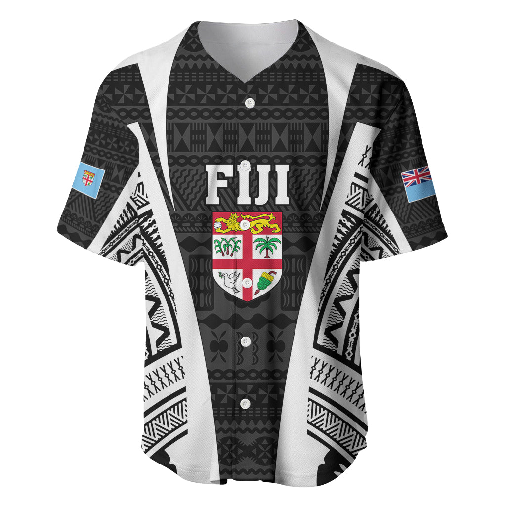 Personalised Fiji Rugby Baseball Jersey 2023 World Cup History Makers - Black Ver LT7 - Wonder Print Shop