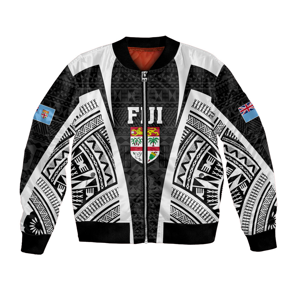 Personalised Fiji Rugby Bomber Jacket 2023 World Cup History Makers - Black Ver LT7 - Wonder Print Shop