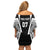 Personalised Fiji Rugby Family Matching Off Shoulder Short Dress and Hawaiian Shirt 2023 World Cup History Makers - Black Ver LT7 - Wonder Print Shop