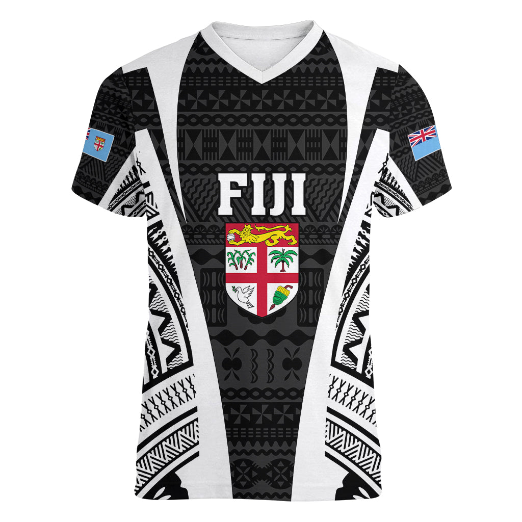 personalised-fiji-rugby-women-v-neck-t-shirt-2023-world-cup-history-makers-black-ver