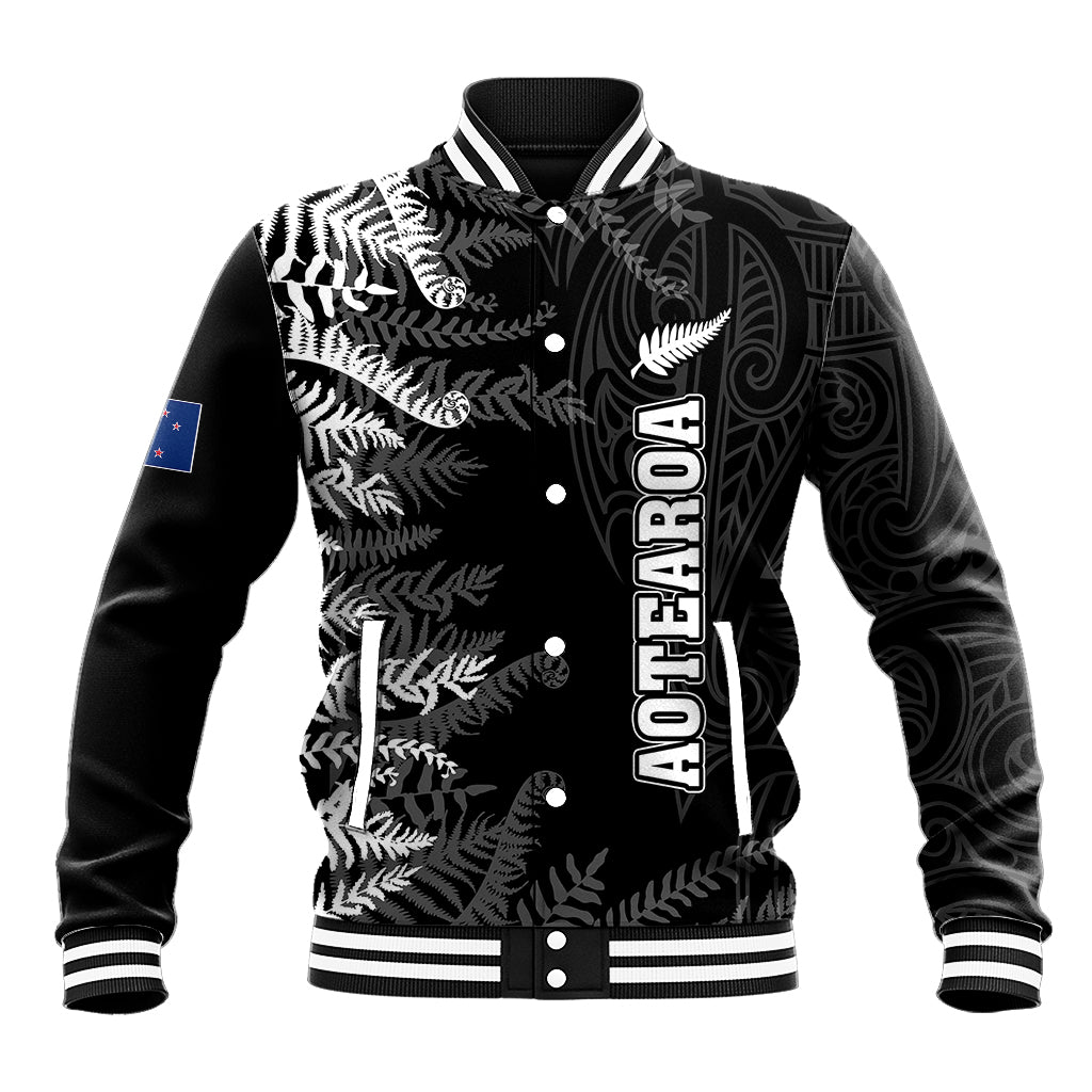 Personalised New Zealand Rugby Baseball Jacket Silver Fern Basic 2023 World Cup LT7 - Wonder Print Shop