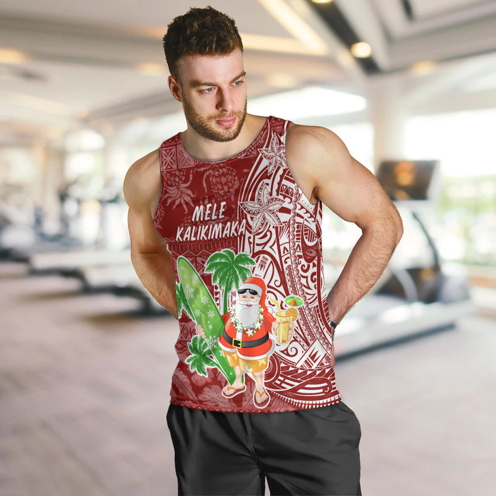 Hawaii Christmas Mele Kalikimaka Men Tank Top Santa Claus - Wonder Print Shop