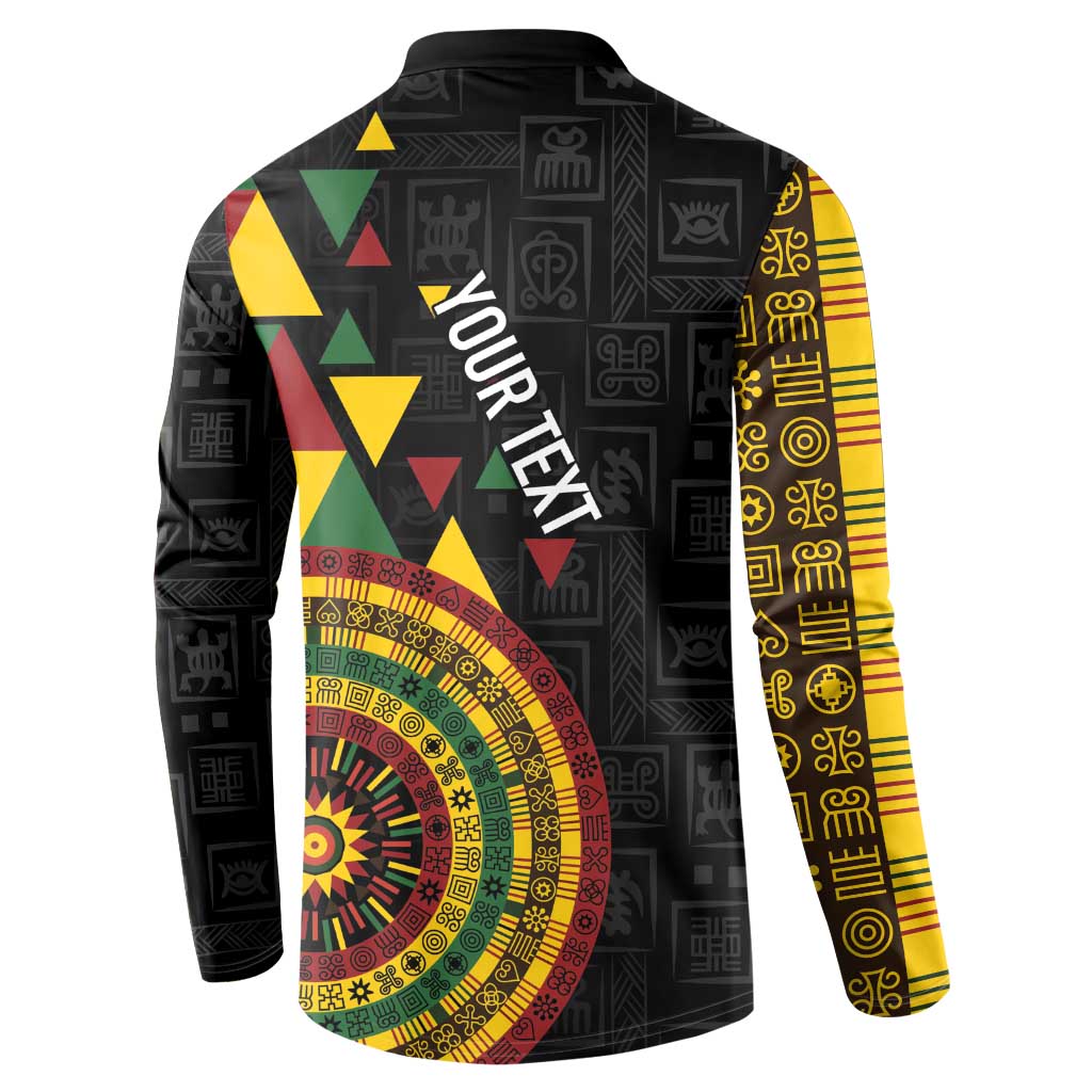Personalized Adinkra Akan Culture Button Sweatshirt Afrikan Colors