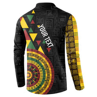 Personalized Adinkra Akan Culture Button Sweatshirt Afrikan Colors