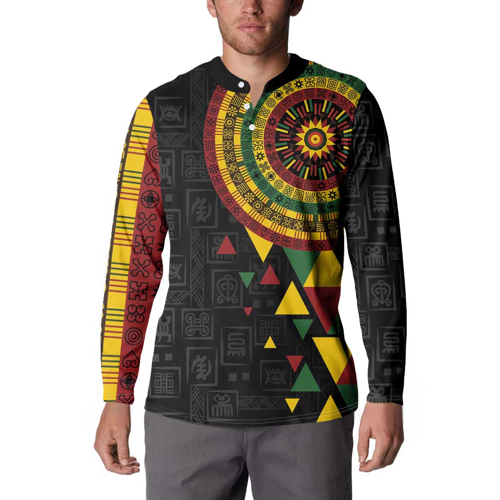 Personalized Adinkra Akan Culture Button Sweatshirt Afrikan Colors