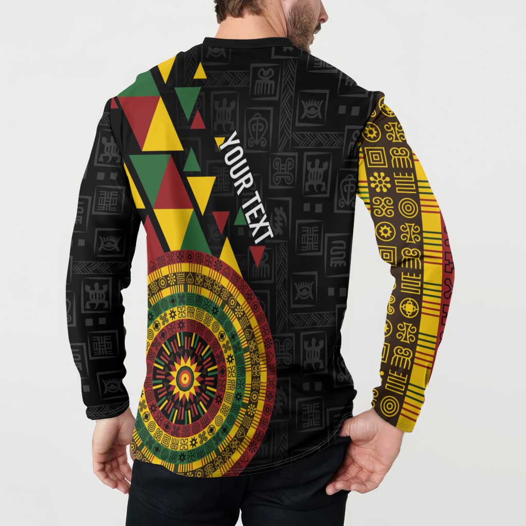 Personalized Adinkra Akan Culture Button Sweatshirt Afrikan Colors
