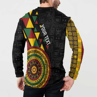 Personalized Adinkra Akan Culture Button Sweatshirt Afrikan Colors