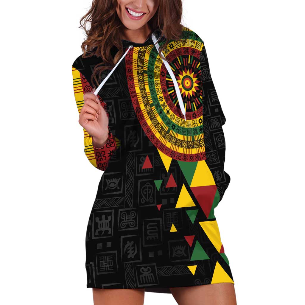 Personalized Adinkra Akan Culture Hoodie Dress Afrikan Colors