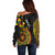 Personalized Adinkra Akan Culture Off Shoulder Sweater Afrikan Colors