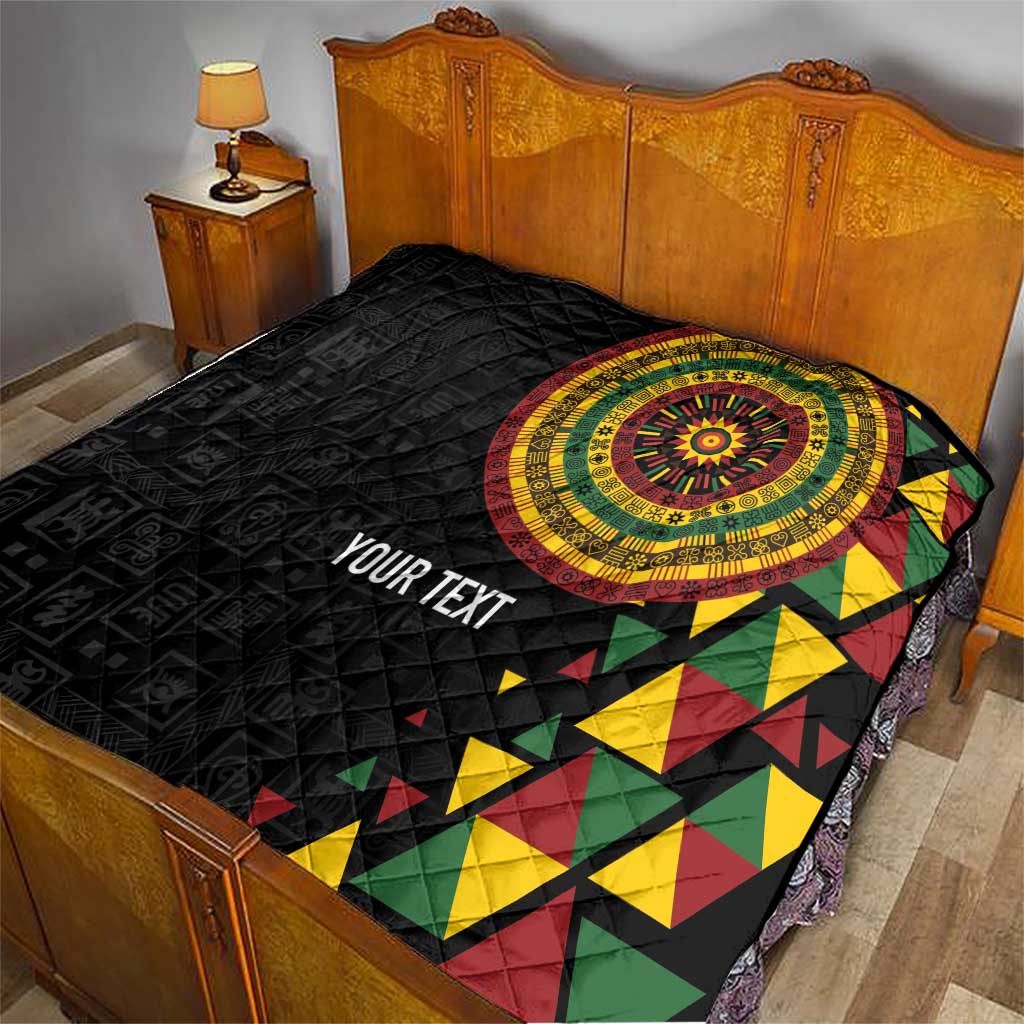 Personalized Adinkra Akan Culture Quilt Afrikan Colors
