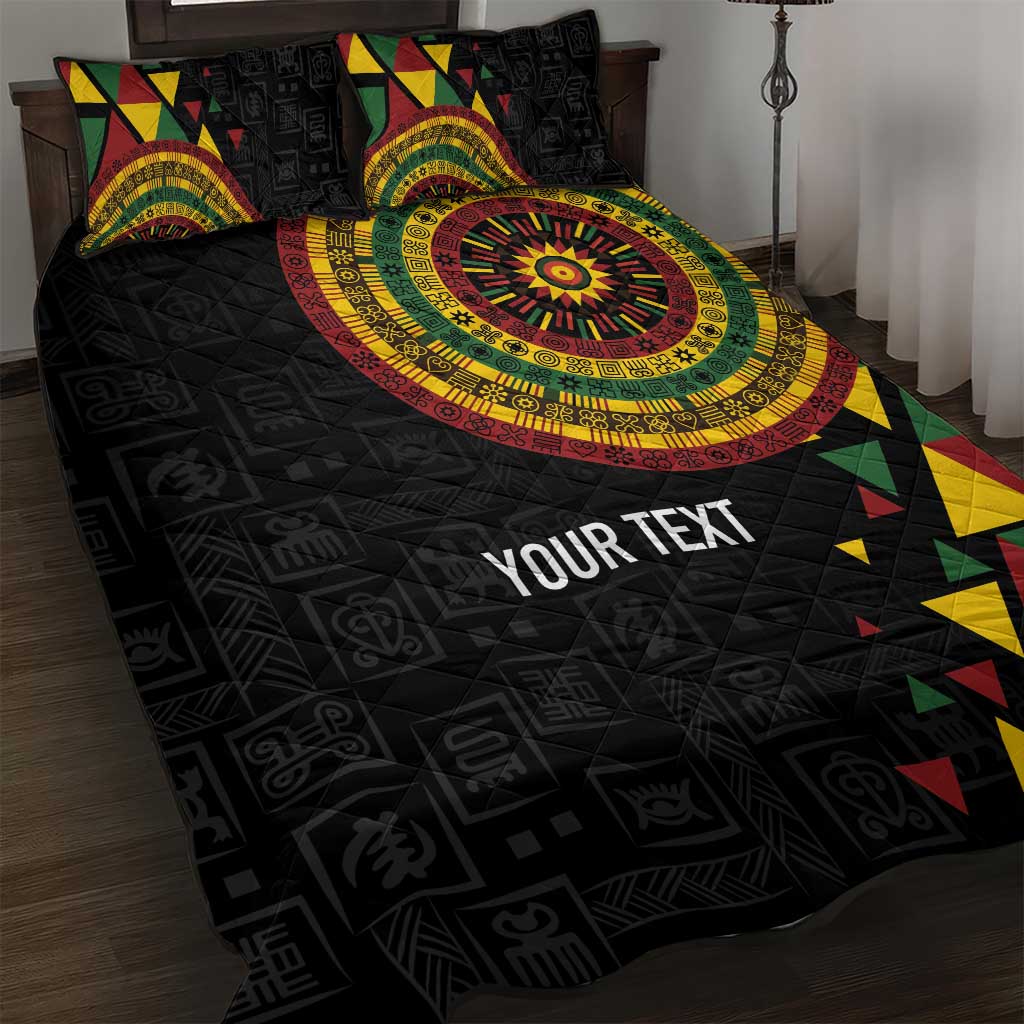 Personalized Adinkra Akan Culture Quilt Bed Set Afrikan Colors