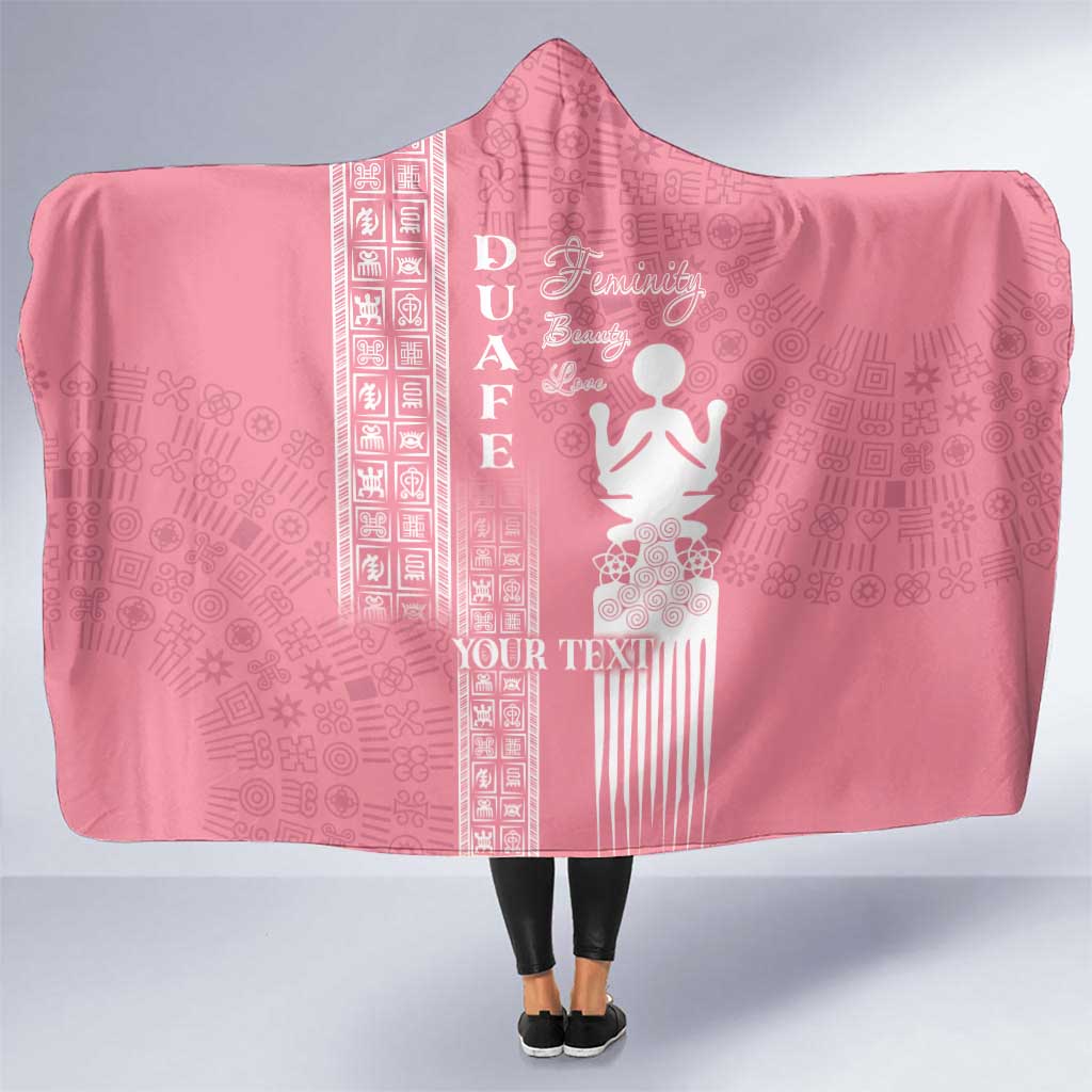 Personalized Adinkra Akan Culture Hooded Blanket Women's Day Duafe Symbol