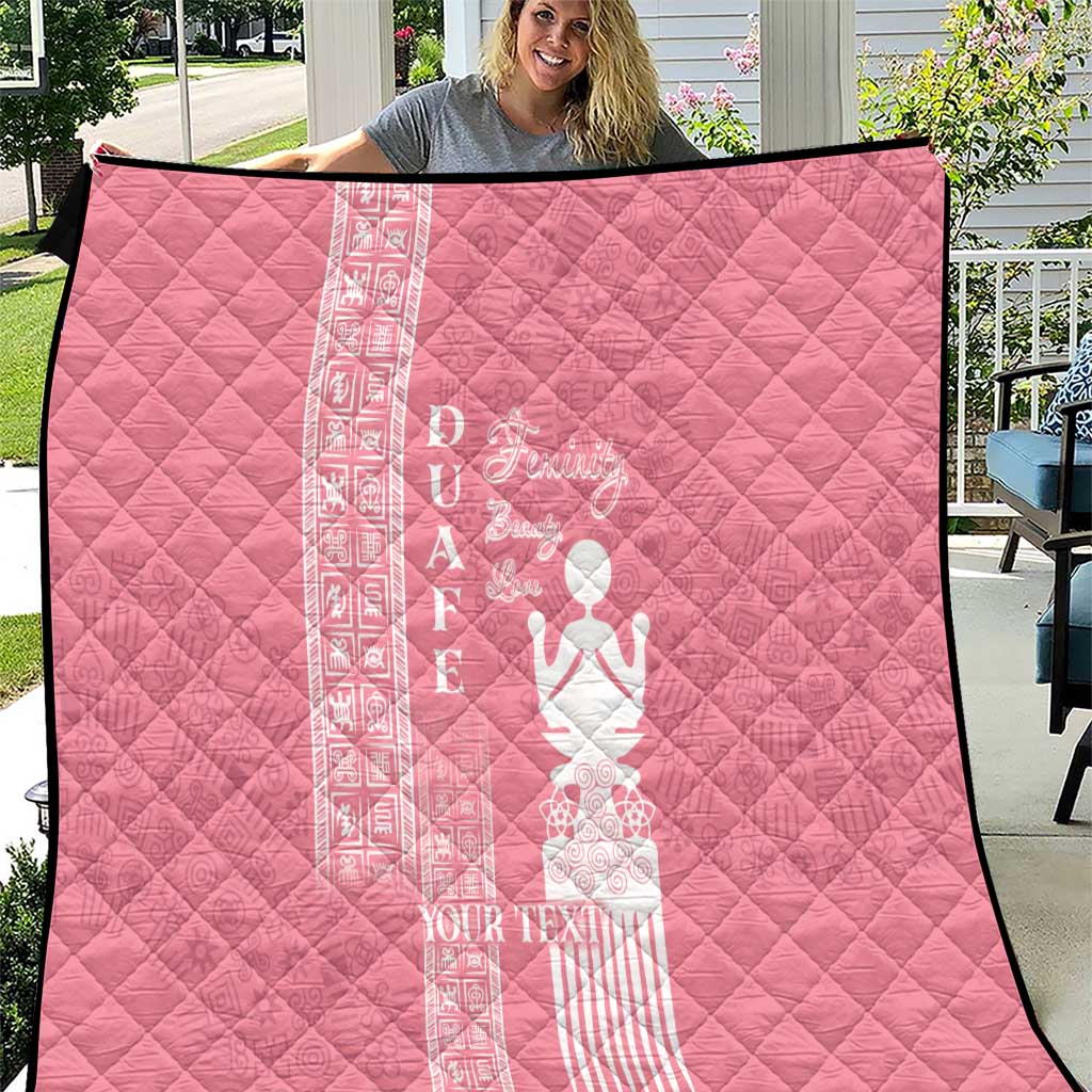Personalized Adinkra Akan Culture Quilt Women's Day Duafe Symbol