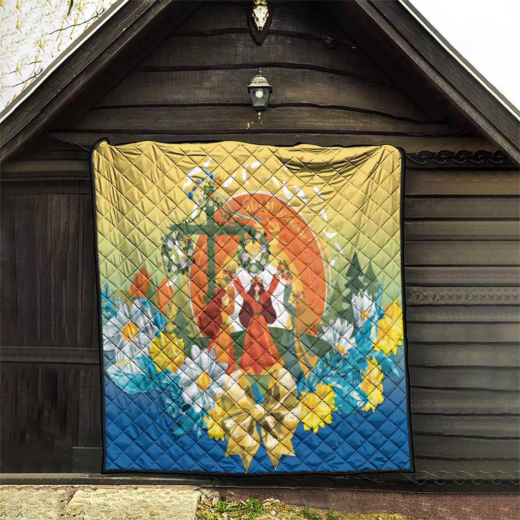 Sverige Glad Midsommar Quilt Majstang Dancing