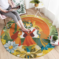 Sverige Glad Midsommar Round Carpet Majstang Dancing