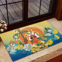 Sverige Glad Midsommar Rubber Doormat Majstang Dancing