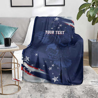 Personalized Fourth Of July USA Blanket The Stars and Eagle