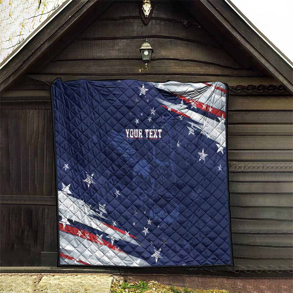 Personalized Fourth Of July USA Quilt The Stars and Eagle