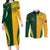 Personalised Australia Mix South Africa Rugby Couples Matching Long Sleeve Bodycon Dress and Long Sleeve Button Shirts Wallabies And Springboks - Champions Special Ver LT7 - Wonder Print Shop