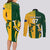 Personalised Australia Mix South Africa Rugby Couples Matching Long Sleeve Bodycon Dress and Long Sleeve Button Shirts Wallabies And Springboks - Champions Special Ver LT7 - Wonder Print Shop