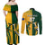 Personalised Australia Mix South Africa Rugby Couples Matching Off Shoulder Maxi Dress and Long Sleeve Button Shirts Wallabies And Springboks - Champions Special Ver LT7 - Wonder Print Shop