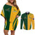 Personalised Australia Mix South Africa Rugby Couples Matching Off Shoulder Short Dress and Long Sleeve Button Shirts Wallabies And Springboks - Champions Special Ver LT7 - Wonder Print Shop