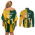 Personalised Australia Mix South Africa Rugby Couples Matching Off Shoulder Short Dress and Long Sleeve Button Shirts Wallabies And Springboks - Champions Special Ver LT7 - Wonder Print Shop