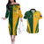 Personalised Australia Mix South Africa Rugby Couples Matching Off The Shoulder Long Sleeve Dress and Hawaiian Shirt Wallabies And Springboks - Champions Special Ver LT7 - Wonder Print Shop