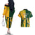 Personalised Australia Mix South Africa Rugby Couples Matching Off The Shoulder Long Sleeve Dress and Hawaiian Shirt Wallabies And Springboks - Champions Special Ver LT7 - Wonder Print Shop