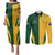 Personalised Australia Mix South Africa Rugby Couples Matching Puletasi Dress and Long Sleeve Button Shirts Wallabies And Springboks - Champions Special Ver LT7 - Wonder Print Shop