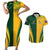 Personalised Australia Mix South Africa Rugby Couples Matching Short Sleeve Bodycon Dress and Hawaiian Shirt Wallabies And Springboks - Champions Special Ver LT7 - Wonder Print Shop