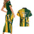 Personalised Australia Mix South Africa Rugby Couples Matching Short Sleeve Bodycon Dress and Hawaiian Shirt Wallabies And Springboks - Champions Special Ver LT7 - Wonder Print Shop