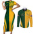 Personalised Australia Mix South Africa Rugby Couples Matching Short Sleeve Bodycon Dress and Long Sleeve Button Shirts Wallabies And Springboks - Champions Special Ver LT7 - Wonder Print Shop