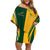 Personalised Australia Mix South Africa Rugby Off Shoulder Short Dress Wallabies And Springboks - Champions Special Ver - Wonder Print Shop