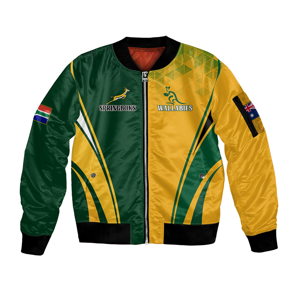 personalised-australia-mix-south-africa-rugby-sleeve-zip-bomber-jacket-wallabies-and-springboks-champions-special-ver