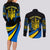 Ukraine Couples Matching Long Sleeve Bodycon Dress and Long Sleeve Button Shirts Independence Slava Ukraini "Battle Angel" LT7 - Wonder Print Shop