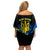 Ukraine Off Shoulder Short Dress Independence Slava Ukraini "Battle Angel" - Wonder Print Shop