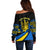 Ukraine Off Shoulder Sweater Independence Slava Ukraini "Battle Angel" - Wonder Print Shop