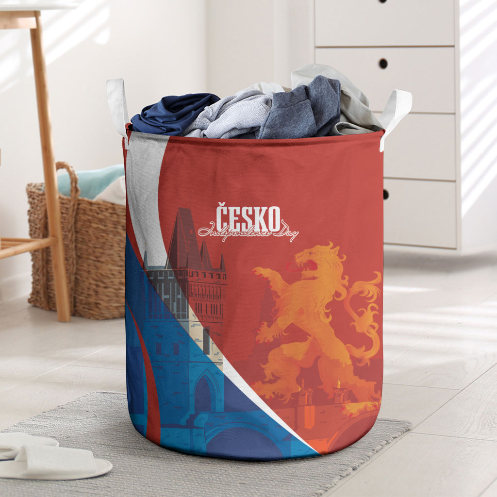 Czechia Charles Bridge Prague Laundry Basket Heraldic Lion