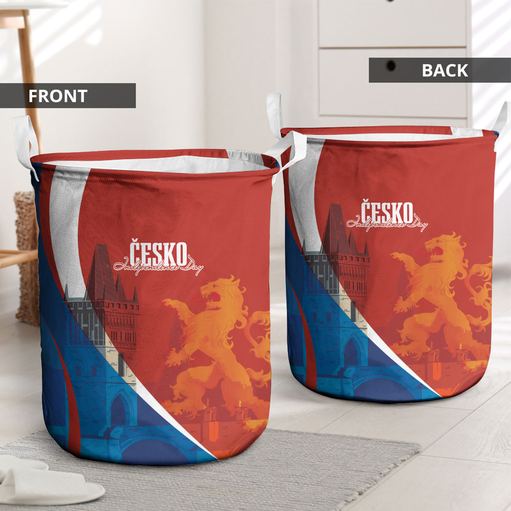 Czechia Charles Bridge Prague Laundry Basket Heraldic Lion
