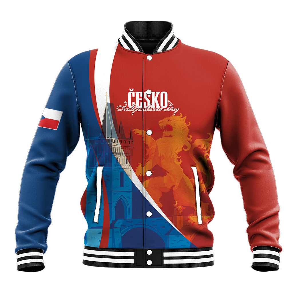 Czechia Charles Bridge Prague Personalized Baseball Jacket Heraldic Lion