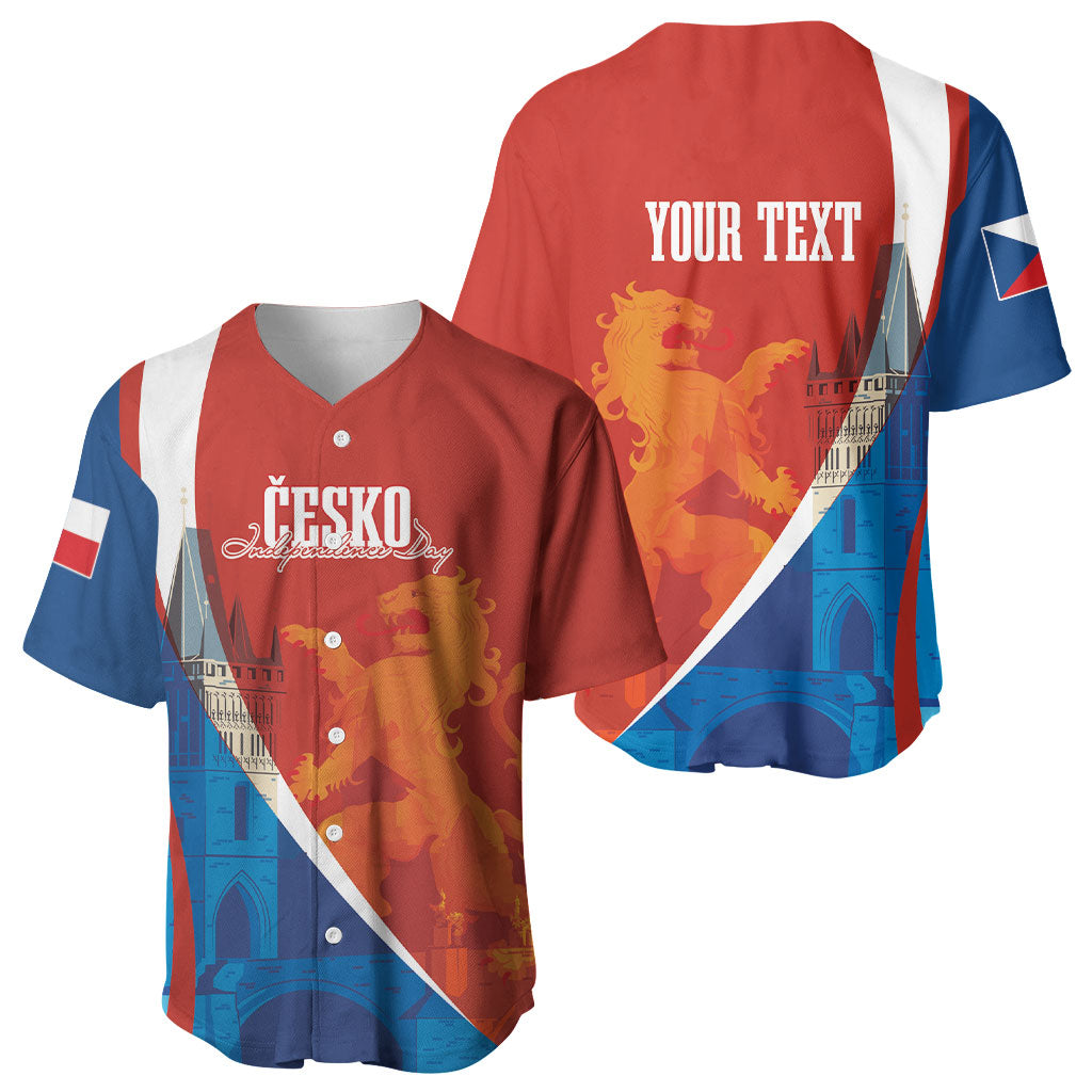 Czechia Charles Bridge Prague Personalized Baseball Jersey Heraldic Lion