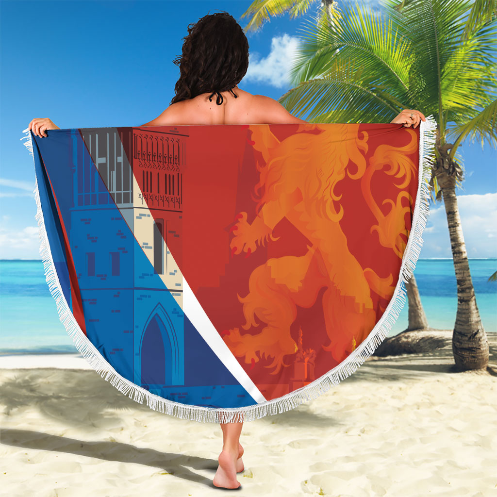 Czechia Charles Bridge Prague Beach Blanket Heraldic Lion