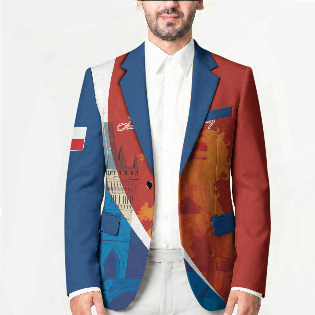 Czechia Charles Bridge Prague Personalized Blazer Heraldic Lion