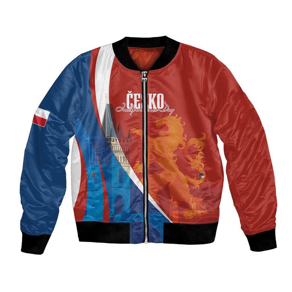 Czechia Charles Bridge Prague Personalized Bomber Jacket Heraldic Lion